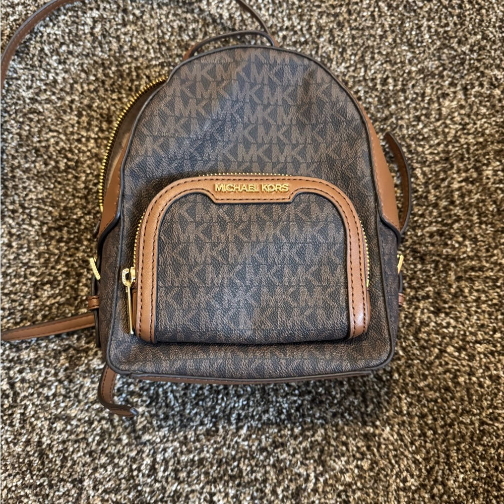 Michael Kors small Dark Brown Logo Backpack